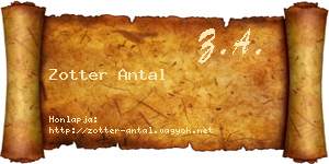 Zotter Antal névjegykártya